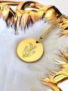 Collier une Médaille Fleur Muguet