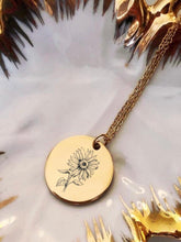 Charger l&#39;image dans la galerie, Collier une Médaille Fleur Tournesol