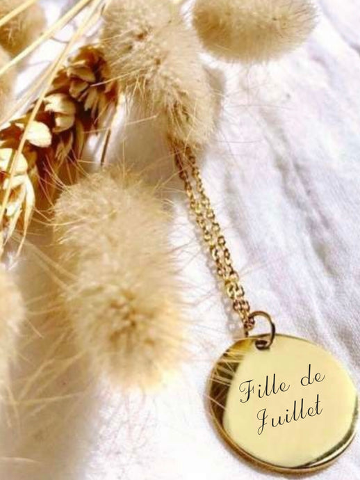 Collier une Médaille « Fille de… » Mois