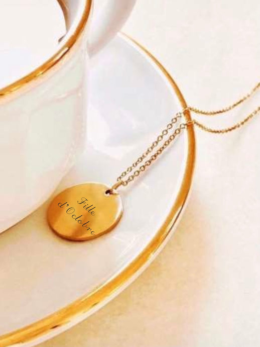 Collier une Médaille « Fille de… » Mois