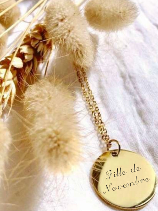 Collier une Médaille « Fille de… » Mois